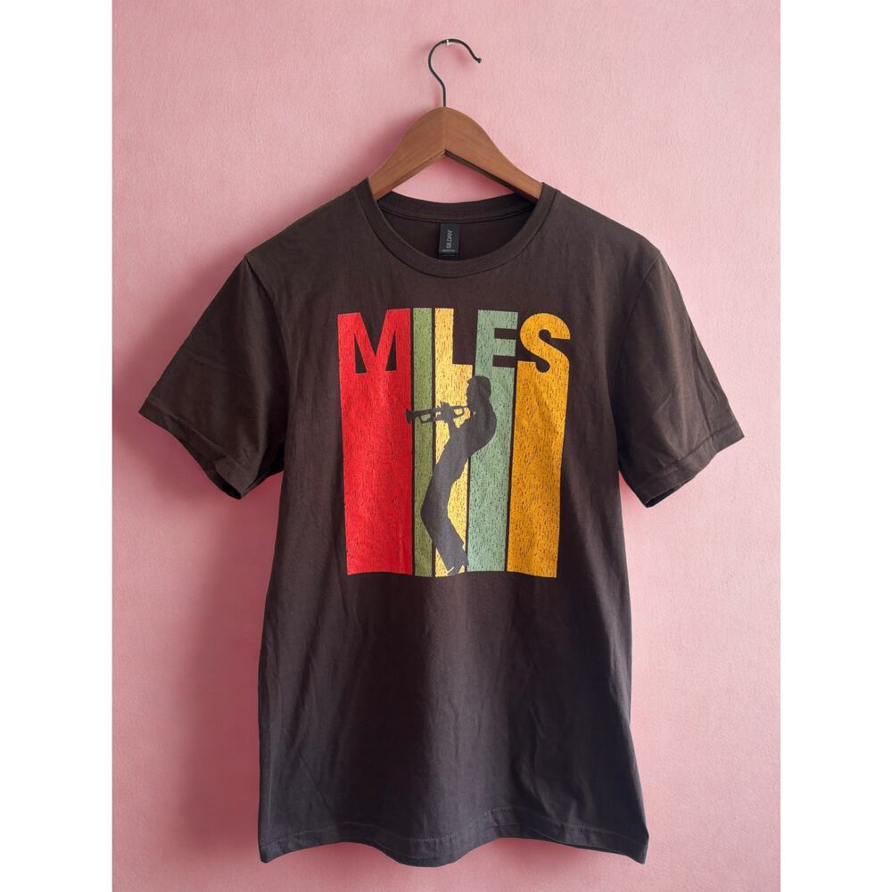 Miles Davis Black Graphic T-Shirt | Men’s Small Retro Jazz Tee